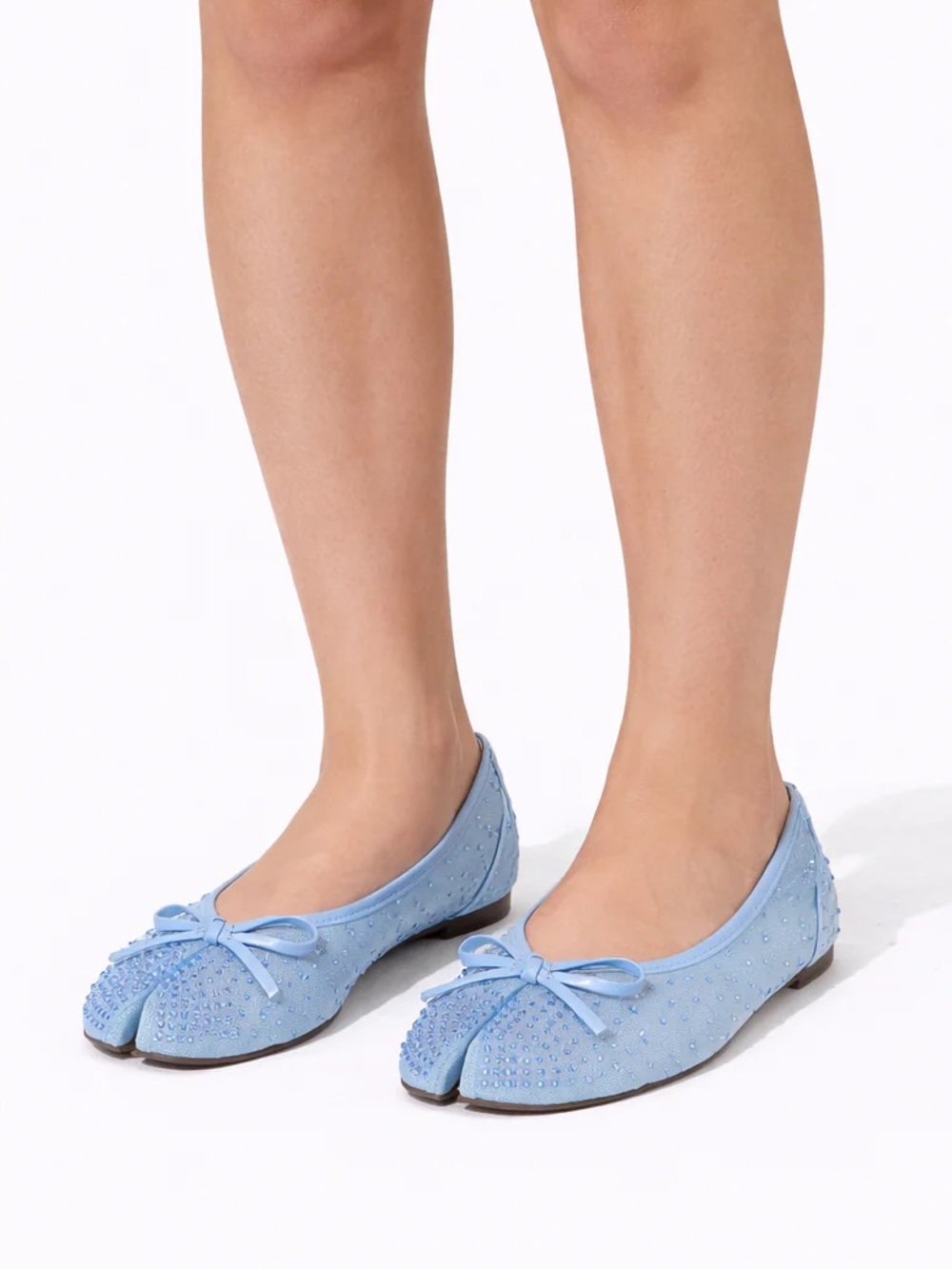 Blue Rhinestone Split Toe Ballet Shoe - Picture 4 of 5